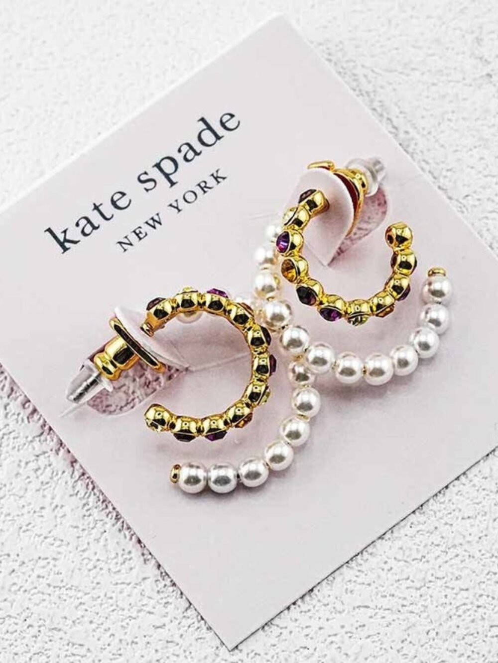 Kate Spade Pearl Hoop Earrings